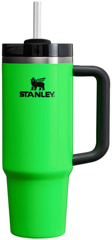 STANLEY Quencher H2.0 FlowState Stainless Steel Vacuum Insulated Tumbler with Lid and Straw for Water, Iced Tea or Coffee, Smoothie and More, Neon Green, 30 OZ, 10-12551-028