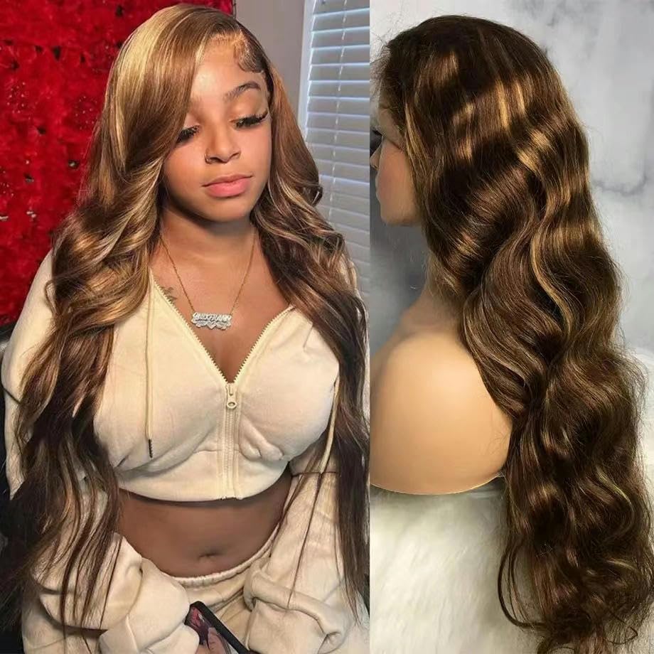 Big Wave Front Lace Wig Set African Small Curly Wig Set Long Curly Hair Piano Color