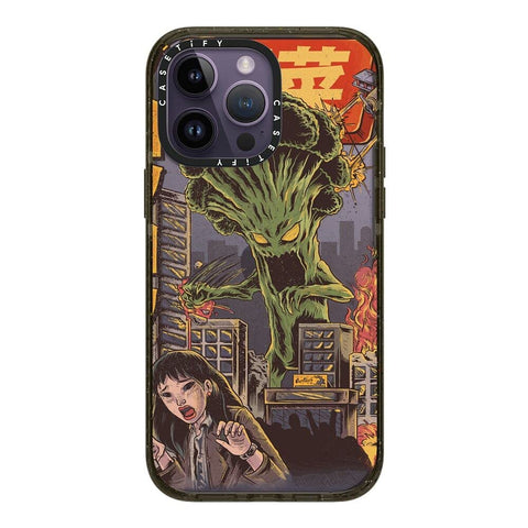 CASETiFY Impact iPhone 14 Pro Max Case [4X Military Grade Drop Tested / 8.2ft Drop Protection] - Broccozilla - Glossy Black