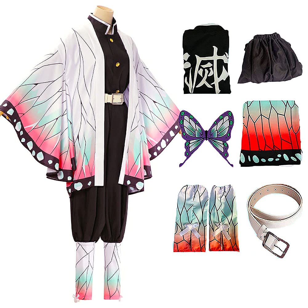 Tkieio Kochou Cosplay Costume Kochou Outfit Cosplay Kimono Outfit Uniform Costume Role Play Full Set(Purple02,L)