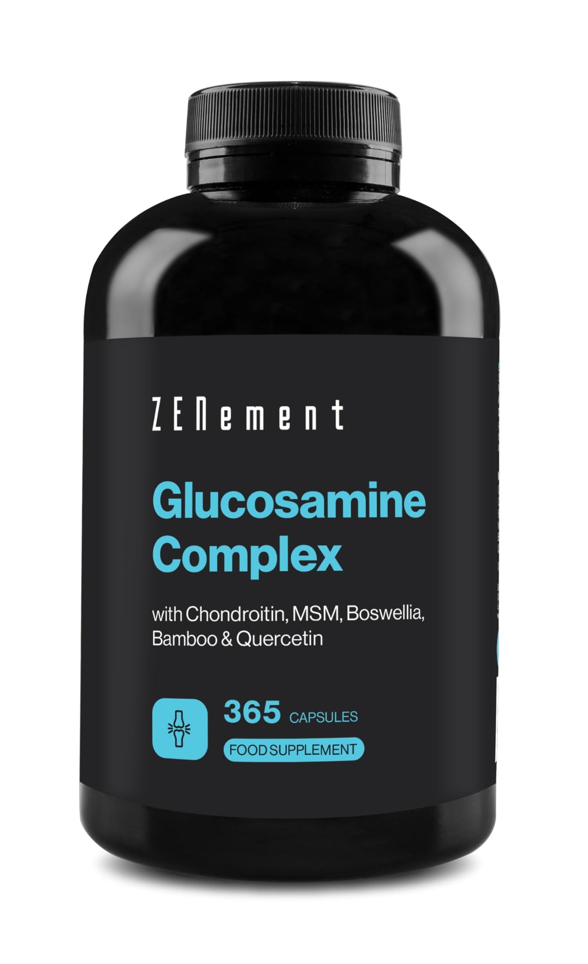 Glucosamine and Chondroitin Complex, 365 High Strength Capsules (1 Year Supply) | with MSM, Boswellia, Bamboo & Quercetin | Maintains Normal Joint Cartilage | Zenement