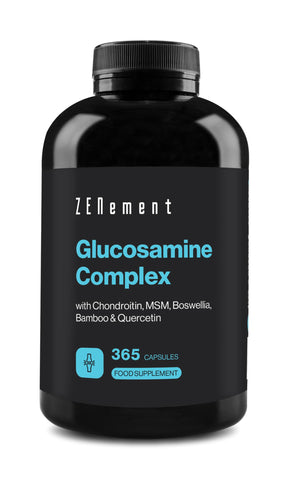 Glucosamine and Chondroitin Complex, 365 High Strength Capsules (1 Year Supply) | with MSM, Boswellia, Bamboo & Quercetin | Maintains Normal Joint Cartilage | Zenement