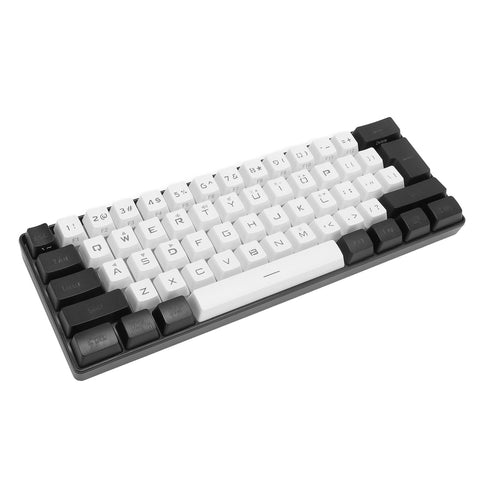Gaming Keyboard, Wired Ergonomic Keyboard 61 Keys Contrast Color for Family (Grey and Black)