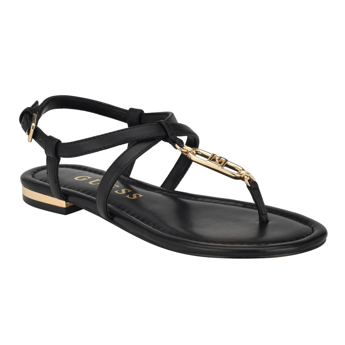 GUESS Women's MEAA Sandal, Black 001, 6.5