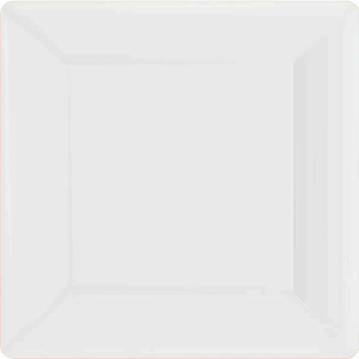 Frosty White Square Paper Plates | 7" | Pack of 20| Party Supply