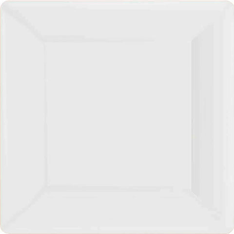 Frosty White Square Paper Plates | 7" | Pack of 20| Party Supply
