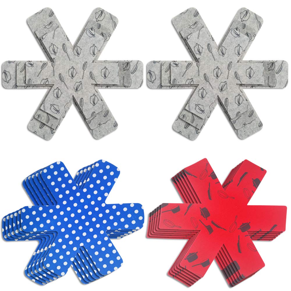 Set of 18 Pot & Pan Protectors, SourceTon 3 Sizes Divider Pads Separate and Protect Your Cookware to Avoid Scratching (15 Inch, 14 Inch, 10 Inch)