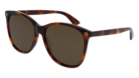 Gucci Casual Rectangular Sunglasses, Brown (Avana/Brown), 58