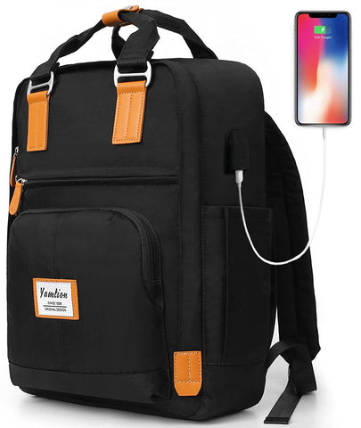 YAMTION 17.3 Inch Backpack Women & Men,College Bookbag High School Backpack for Girls & Boys Teenagers,Backpack Business Laptop Backpack with USB Charging Port