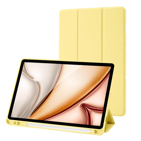 Case Compatible with Samsung Galaxy Tab S9 11 Inch 2023, SM-X710/X716B/X718U, Case with S Pen Pen Holder, Trifold Stand Protective Case, Auto Sleep/Wake for Samsung Tab S9 Tablet, Yellow