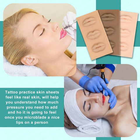 1PC Rasmet Tattoo Lip Blush 5D Practice Skin Silicone Lips with 3 design Lip Shape Solid Lip Block for Permanent Makeup Practice Realistic Microblading Lip Practice Training (1PC Light Brown)