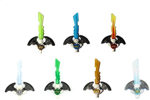 LEGO Ninjago: Complete Lot of 7 Djinn Swords - Wu, Cole, NYA, Jay, Kai, Lloyd & Zane