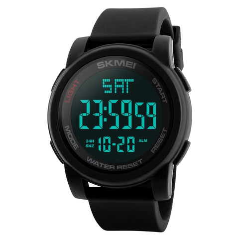 Farsler Multifunction Dual Time Men's Sports Watch, 50M Waterproof Big Digital Dial Alarm Stopwatch Outdoor Luminous Electronic Watch for Boys Black Strap, Black, Strap
