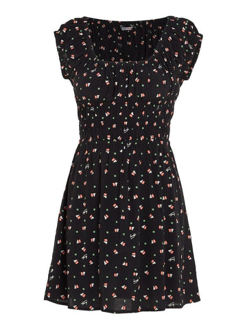 Tommy Jeans Women's Fit and Flare Dresses Robe, Geo Ditsy Print, 12