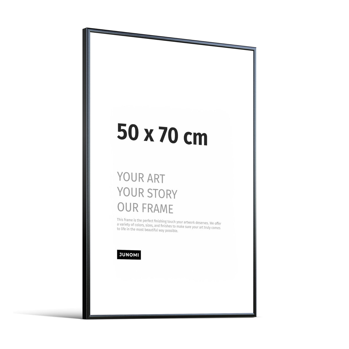 JUNOMI® Picture Frame 50x70 cm Aluminium Colour Black Wall Decoration Metal with Shatterproof Acrylic Glass Picture Frame Metal