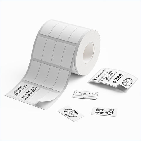 NIIMBOT Labels, 0.4'' x 0.8''x4 (10x20mmx4) Labels Refill for Label Maker B1/B21/B3S/K3, Thermal Printer Labels Stickers for Jar/Spice/Gift(White)