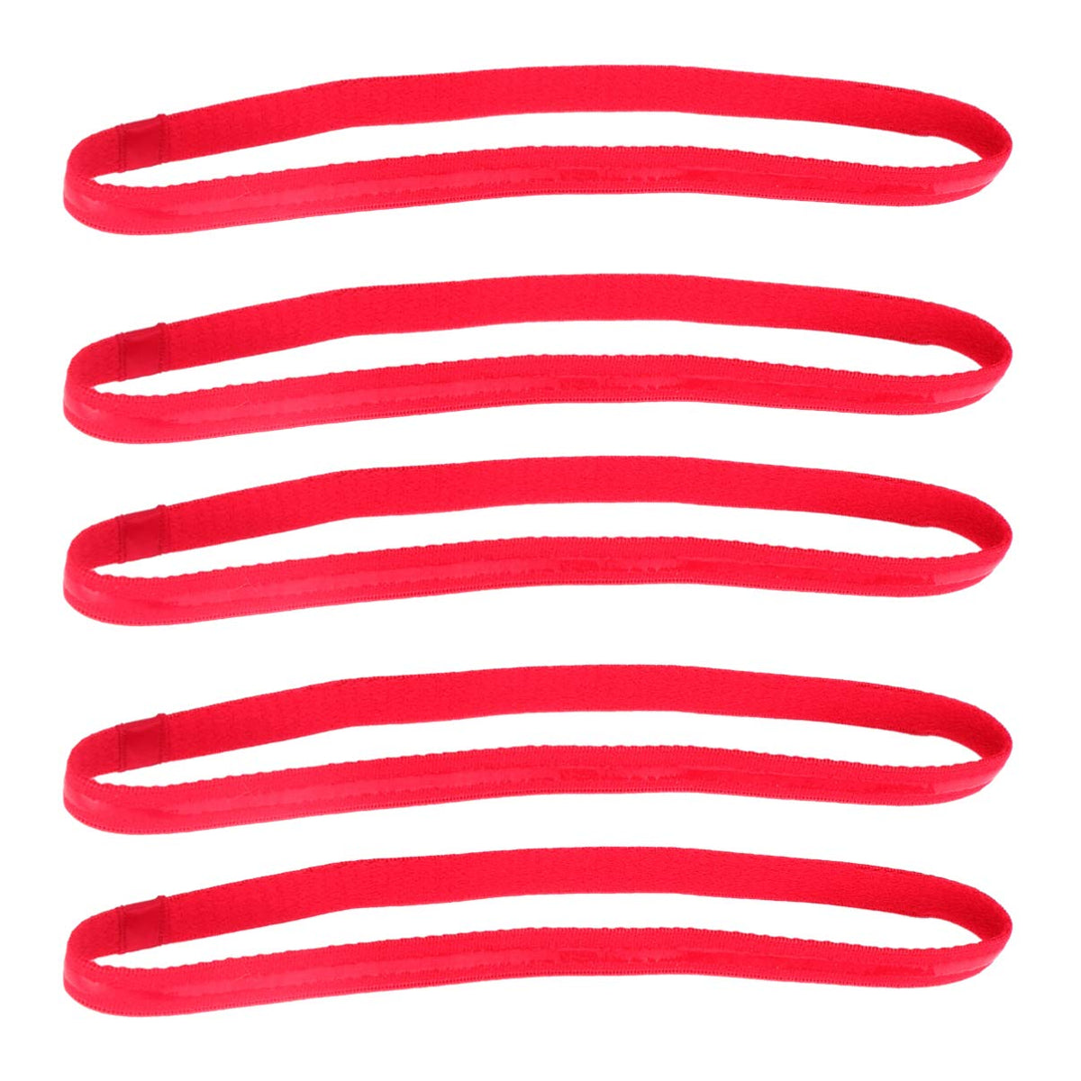 Minkissy Gym Headband Sports Headband 5Pcs Non Slip Yoga Hair Band Stretchy Workout Headband Athletic Hair Accessories for Football Basketball Soccer Tennis Yoga Golf Red Sweat Headband