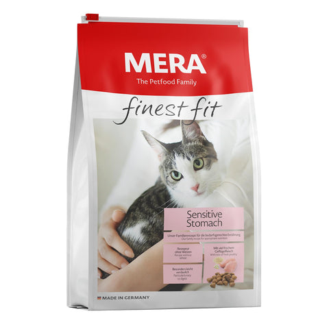 MERA Finest Fit Sensitive Stomach, Dry Cat Food for Cats with Sensitive Stomach, Dry Food Made of Poultry and Rice, Food for a Healthy Intest, No Sugar (4 kg)