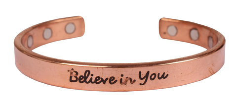 Touchstone Inspirational Copper Engraved Magnetic Bracelets for Teen Girls/Women-Personalized Jewelry Gifts for Best Friend/Mom/Daughter/Sister - Adjustable Bracelet in a Gift Box Believe in You