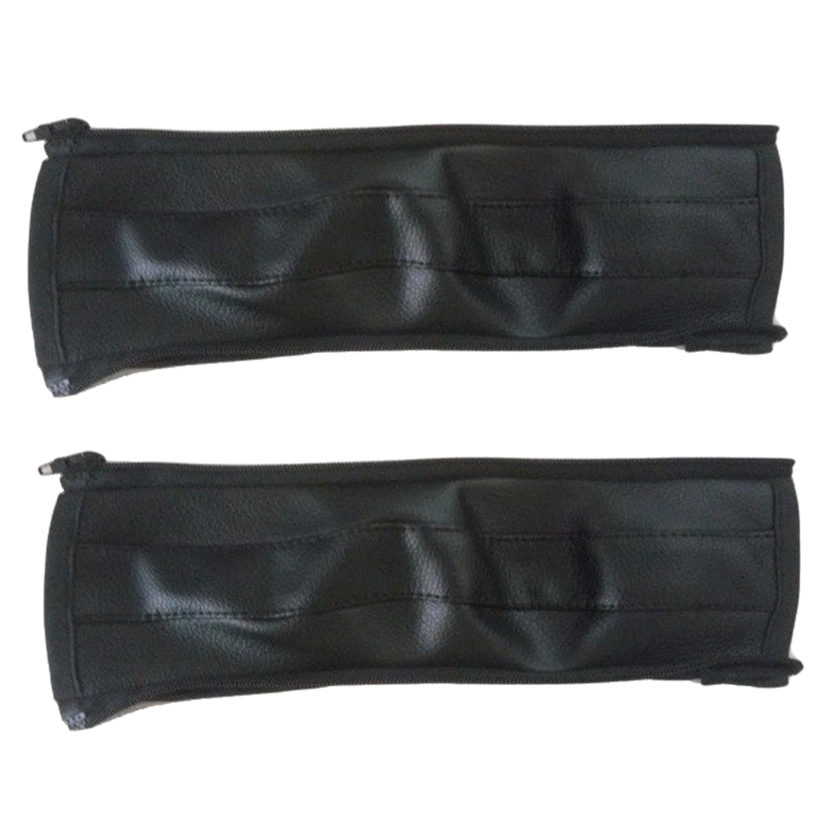 Zhouocea Baby Stroller Armrest Protective Cover, 2 Pcs Pushchair Handle Covers with Zipped Leather Baby Pushchair Strap Covers Baby Stroller Handle Covers(Black) (25 * 10.5 * 1.5)