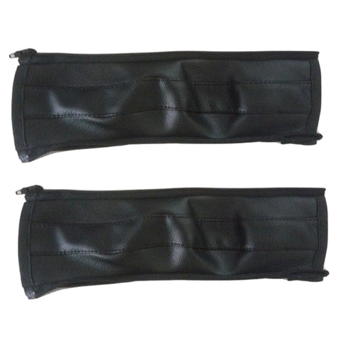 Zhouocea Baby Stroller Armrest Protective Cover, 2 Pcs Pushchair Handle Covers with Zipped Leather Baby Pushchair Strap Covers Baby Stroller Handle Covers(Black) (25 * 10.5 * 1.5)