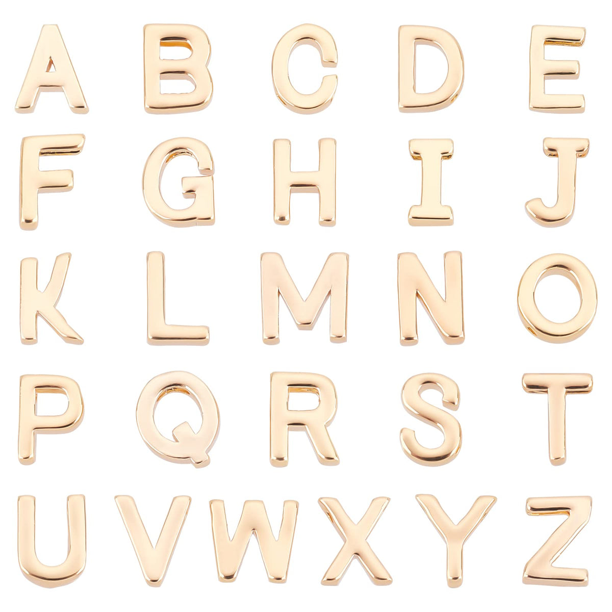 PH PandaHall 14K Gold Alphabet Letter Beads 26 A-Z Letter Charms Long-lasting Capital Letter Beads Small Brass Initial Charms Pendants for Meaningful Gift Christmas Bracelet Jewelry Making 7x7mm