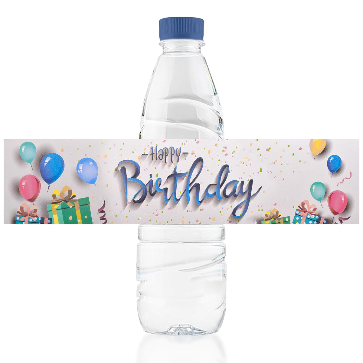 URROMA Happy Birthday Water Bottle Labels, 50Pcs Pumpkin Birthday Wraps Sticker Birthday Labels for Party Birthday Drinking Water Bottle Labels