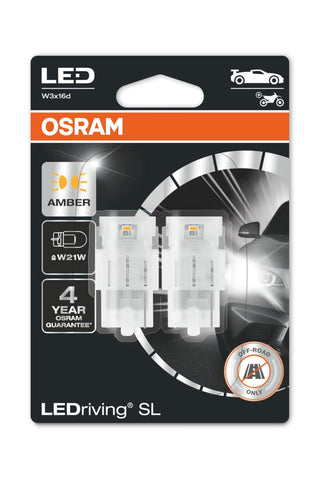 OSRAM LEDrivingÂ® SL, ? W21W, Amber, LED signal lamps, Off-road only, non ECE, Double Blister