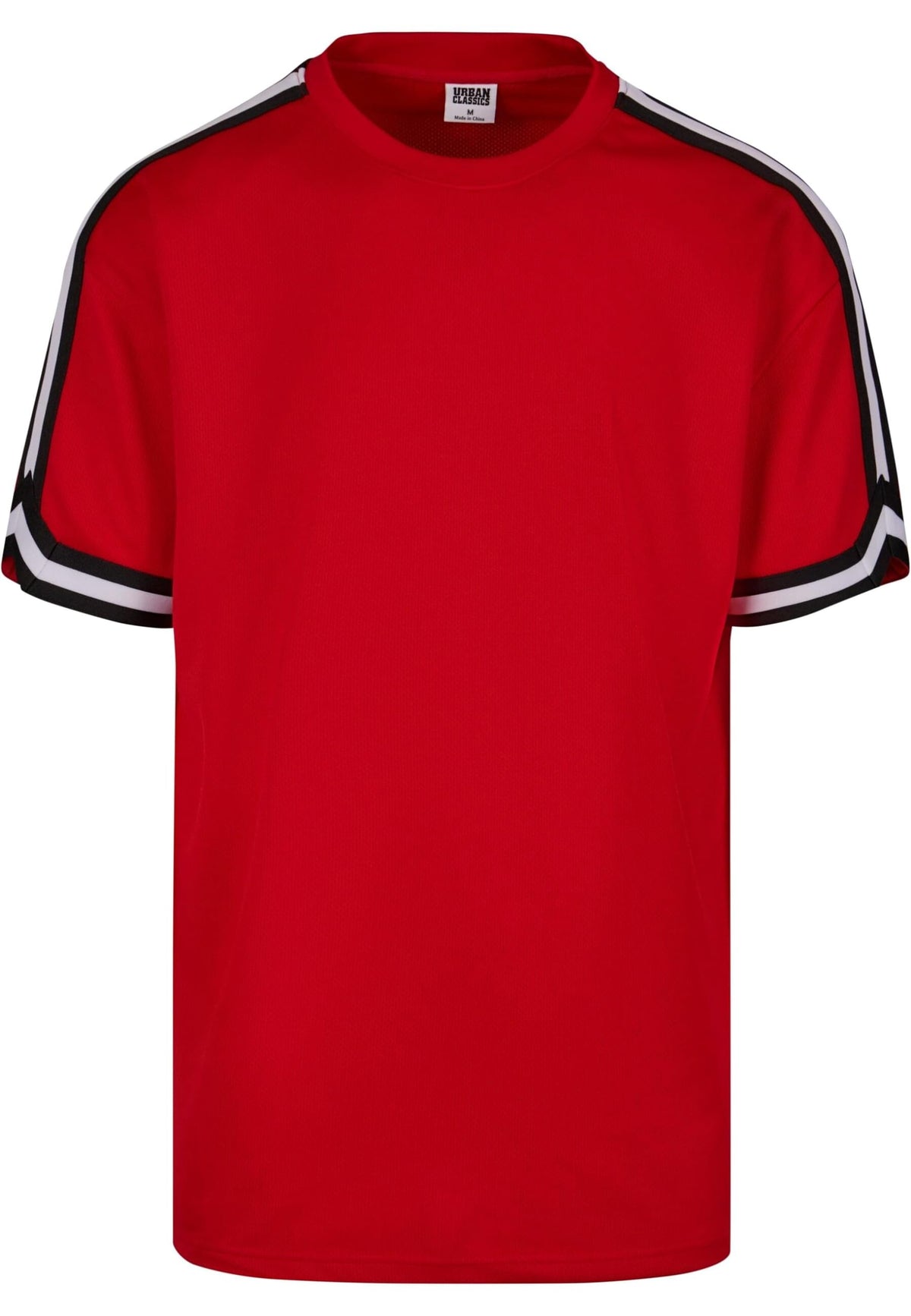Urban Classics Men's Tb2890-oversized Stripes Mesh Tee T-Shirt, Cityred, M