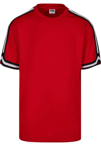 Urban Classics Men's Tb2890-oversized Stripes Mesh Tee T-Shirt, Cityred, M