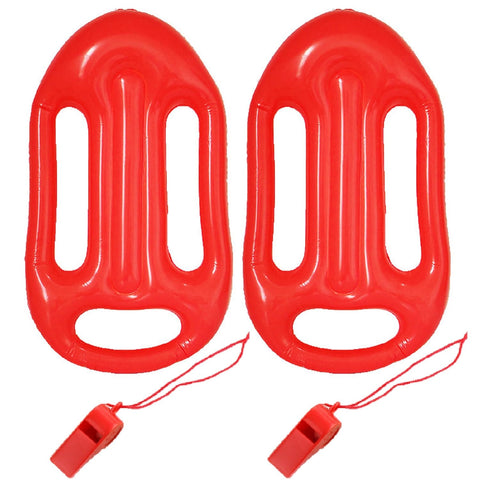 AOVNA 4 Pieces Lifeguard Accessory Red Whistle Inflatable Life Saver Float Lifeguard Float Guard Whistle for Rescue
