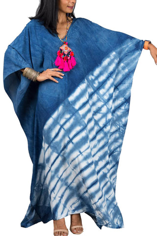 YouKD Summer Print Floral Long Kaftan Bohemian Roomy Beach Robe Cover Up Plus Size Dress for Women