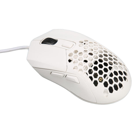 Naroote Honeycomb Gaming Mouse,RGB Backlight 6 Programmable Buttons 7200 DPI Lightweight Ergonomic Wired Gaming Mouse Gaming Mouse Wired Black Gaming Mouse for PC (White)