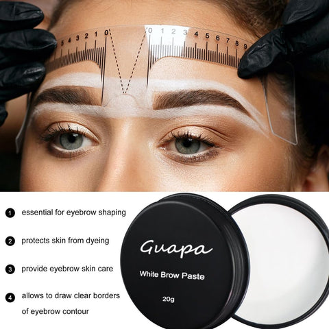 0.7oz Highly Pigmented White Mapping Paste Microblading Eyebrows Shape Mark Tools Brows Contour Design Paste Eyebrow Tinting Tool for Permanent Makeup Micropigmentation (White Paste with Black Box)