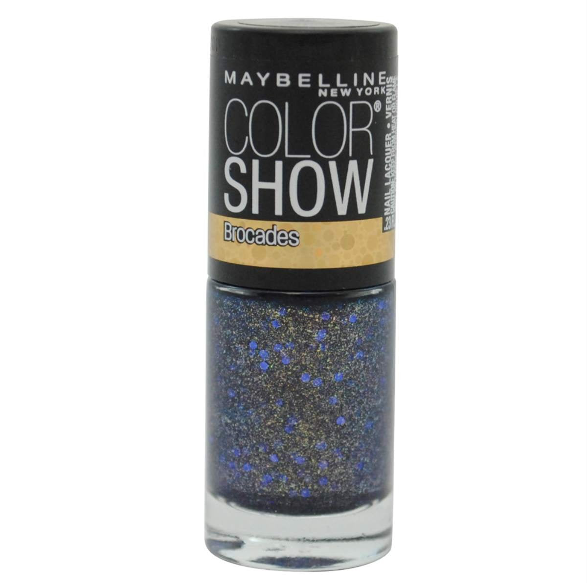 MAYBELLINE COLOR SHOW BROCADES NAIL LACQUER #755 EMBELLISHED BLUES