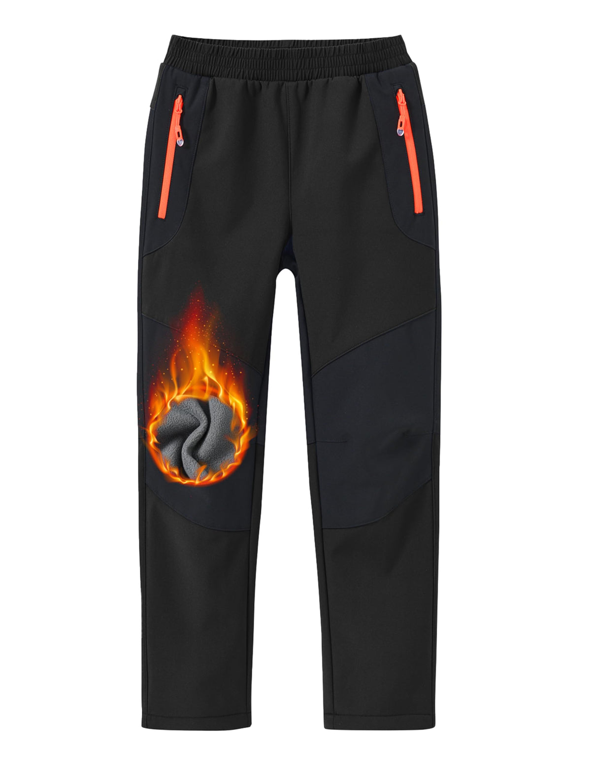 MoFiz Kids Boy's Snow Ski Pants Kids Fleece Snowboard Pants Outdoor Waterproof Windproof Snow Ski Pants Black 10-12