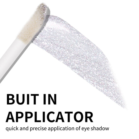 Boobeen Liquid Glitter Eyeshadow, Sparkling Metallic Eye Shadow with Applicator, Quick Drying, Highly pigmented Colors for Multi-dimensional Eye Look
