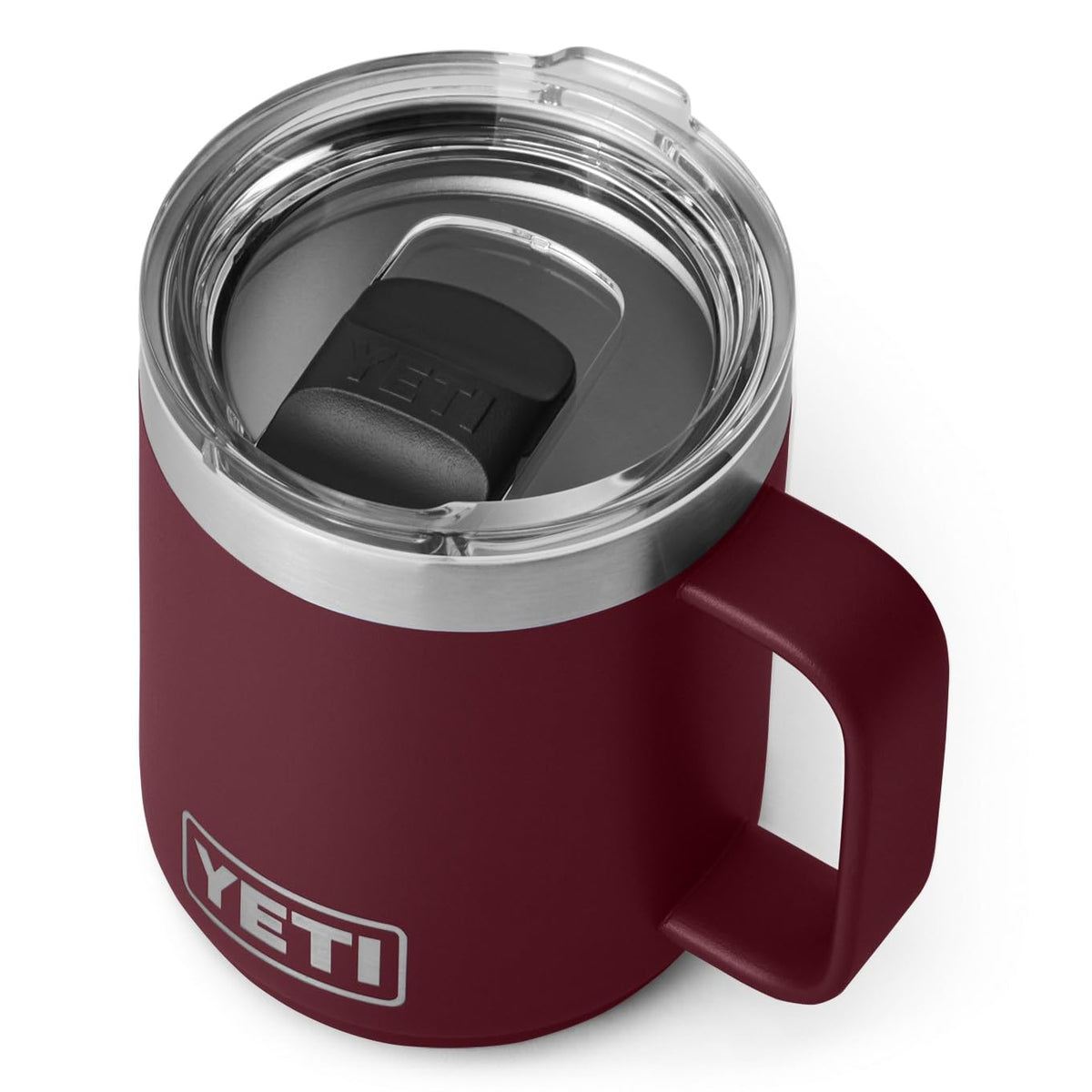 YETI Rambler Mug, Vacuum Insulated Stainless Steel Stackable Mug with Magslider Lid, Wild Vine Red, 10 oz (296 ml)