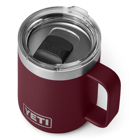 YETI Rambler Mug, Vacuum Insulated Stainless Steel Stackable Mug with Magslider Lid, Wild Vine Red, 10 oz (296 ml)