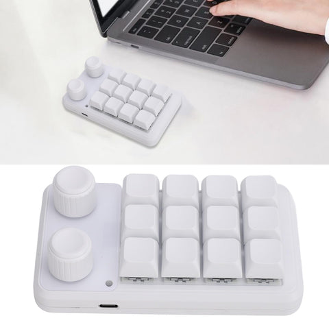 12 Keys Keyboard, Customizable Keyboard 5V 1A Compact Design for Home Gaming Office Work