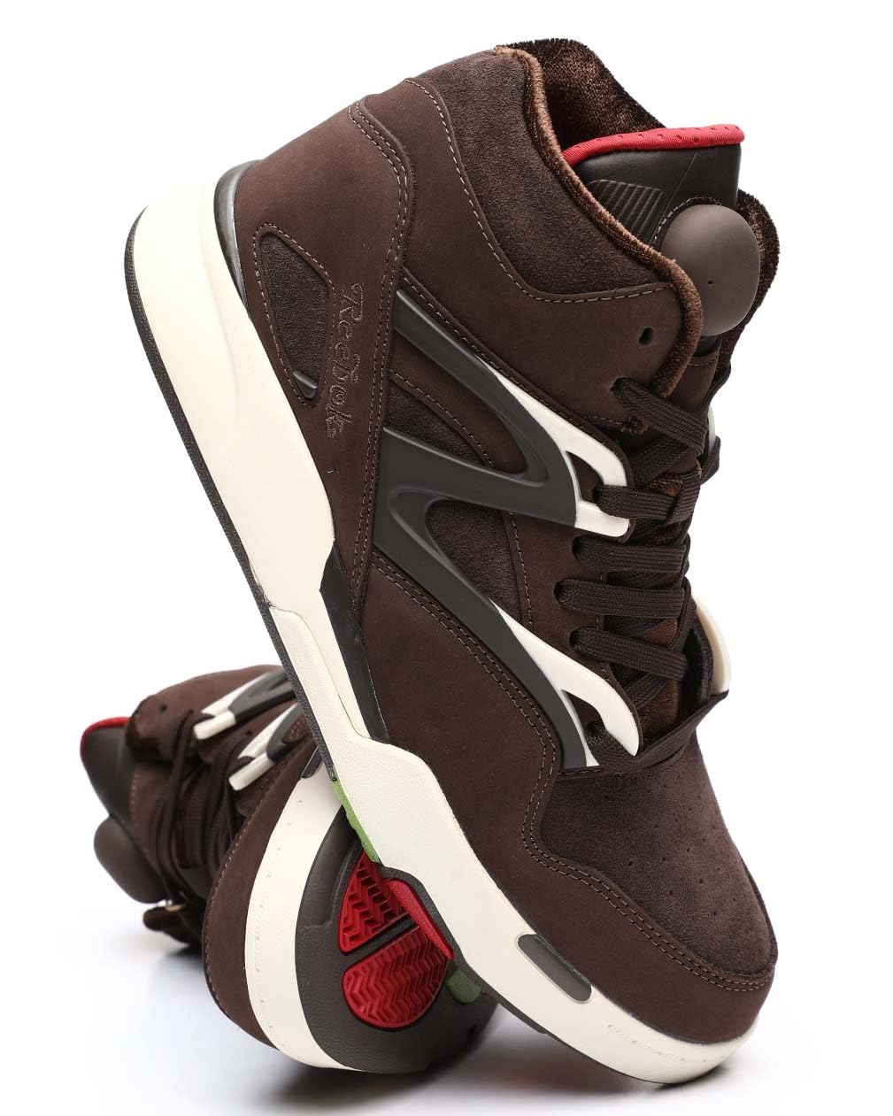 Reebok Pump Omni Zone II Grizzly Brown/Dark Brown/Crimson Mist 8 D (M)