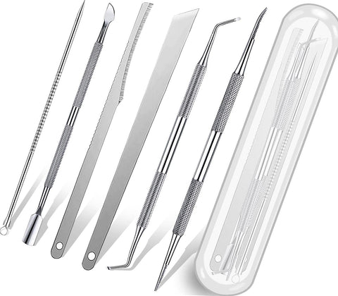 7-Pack Ingrown Toenail Tool, Toenail File and Lifters, Professional Surgical Stainless Steel Ingrown Toenail Tool- Safe Nail Cleaning Treatment Pedicure Tools Kit Under