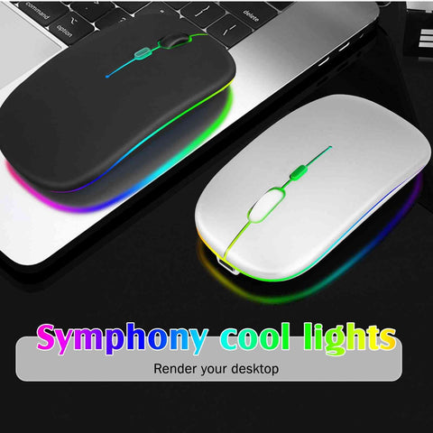 UrbanX 2.4GHz & Bluetooth Mouse, Rechargeable Wireless LED Mouse for alcatel Pixi 3 (8) 3G Also Compatible with TV/Laptop/PC/Mac/iPad pro/Computer/Tablet/Android - Pure White