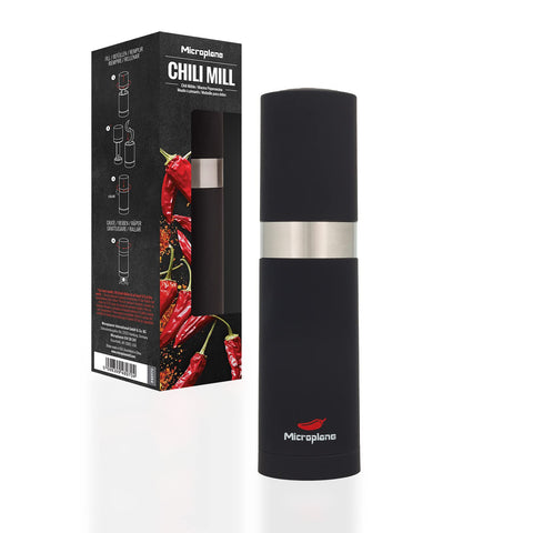 Microplane Chili grinder for dried chili peppers in black stainless steel