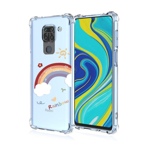 ATISIJIE Flower Case for Xiaomi Redmi Note 9, Clear Floral Flower Pattern Print Design Soft TPU Case Shockproof Girl Women Phone Cover-A01