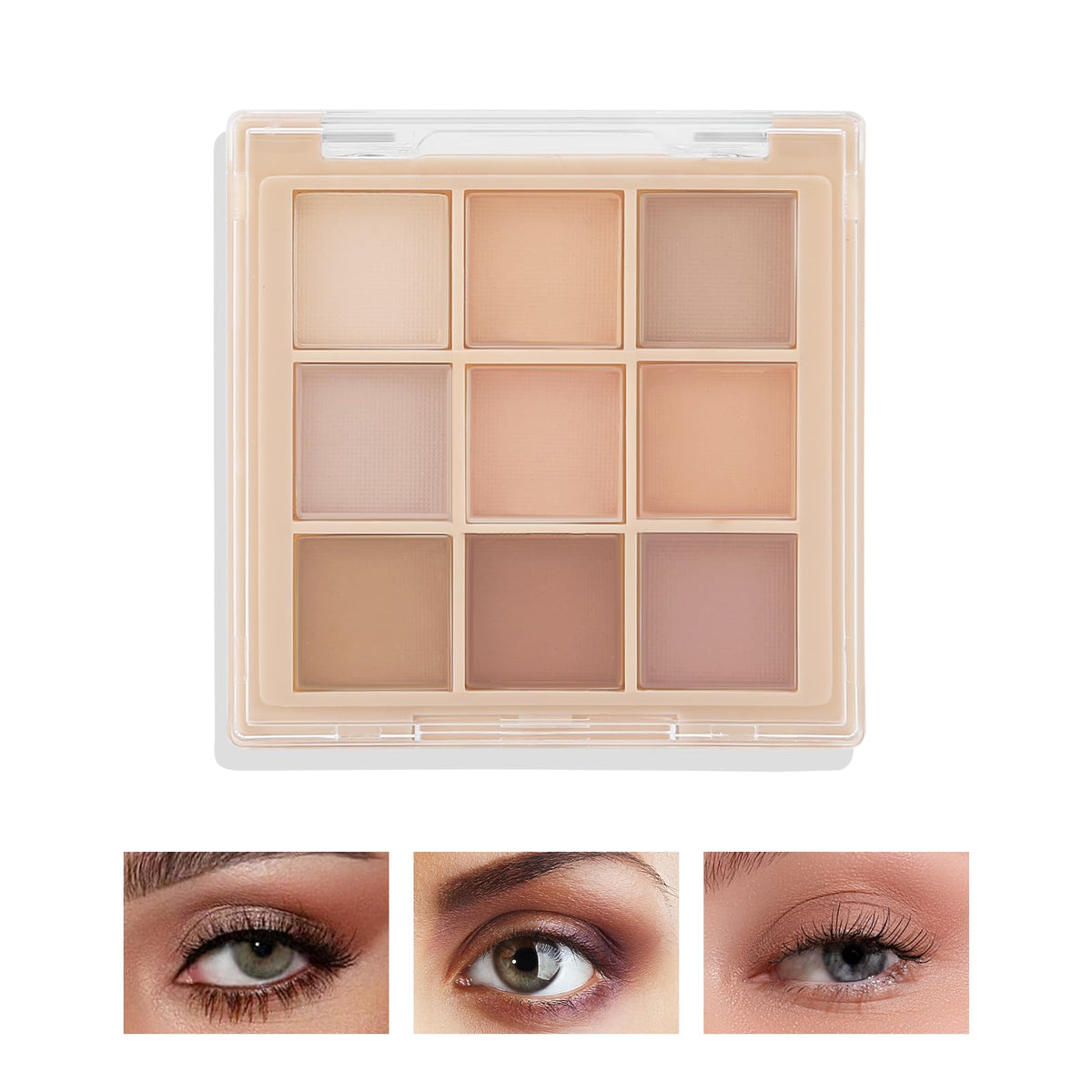 Boobeen Neutral Eyeshadow Palette Matte and Shimmer, 9 Colors Blendable Eyeshadow, Smooth Velvety Texture, Highlighting & Defining the Eyes