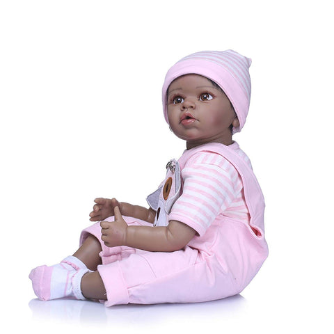 Reborn Baby Dolls Clothes 22 inches Girl Pink Overalls Outfit Sets for 20-23" Reborn Doll Clothes Newborn Doll Clothes Accessories