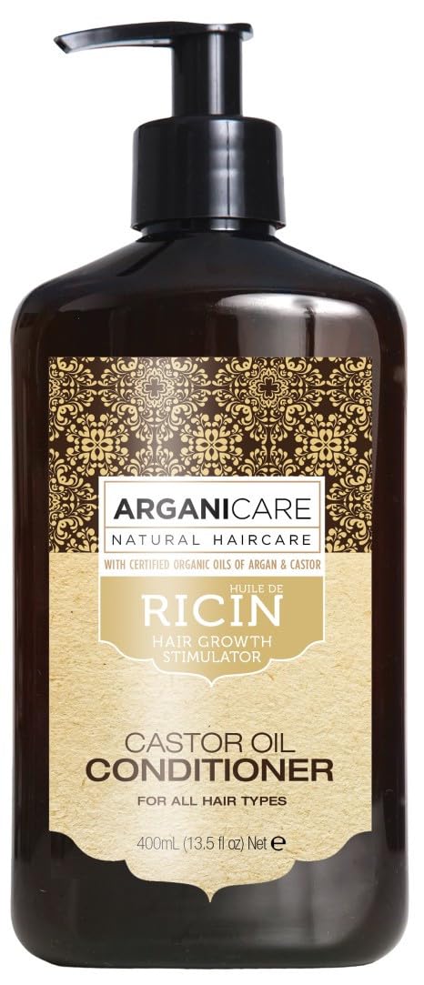 Arganicare Castor Oil Conditioner, Hair Growth Stimulator with Certified Organic Argan and Castor Oils. 400ml