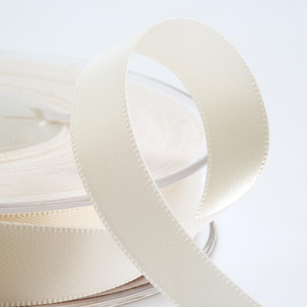 Italian Options Satin Ribbon, 6mm Wide x 25 Metre Roll, Ivory
