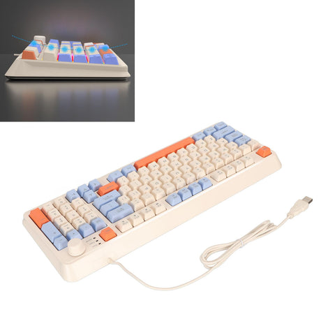 Haofy Notebook Keyboard, Colored Backlit High Durability Wired Computer Keyboard for Desktop Computer